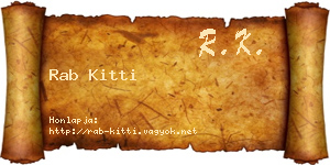 Rab Kitti névjegykártya